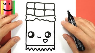 COMMENT DESSINER UNE TABLETTE DE CHOCOLAT KAWAII
