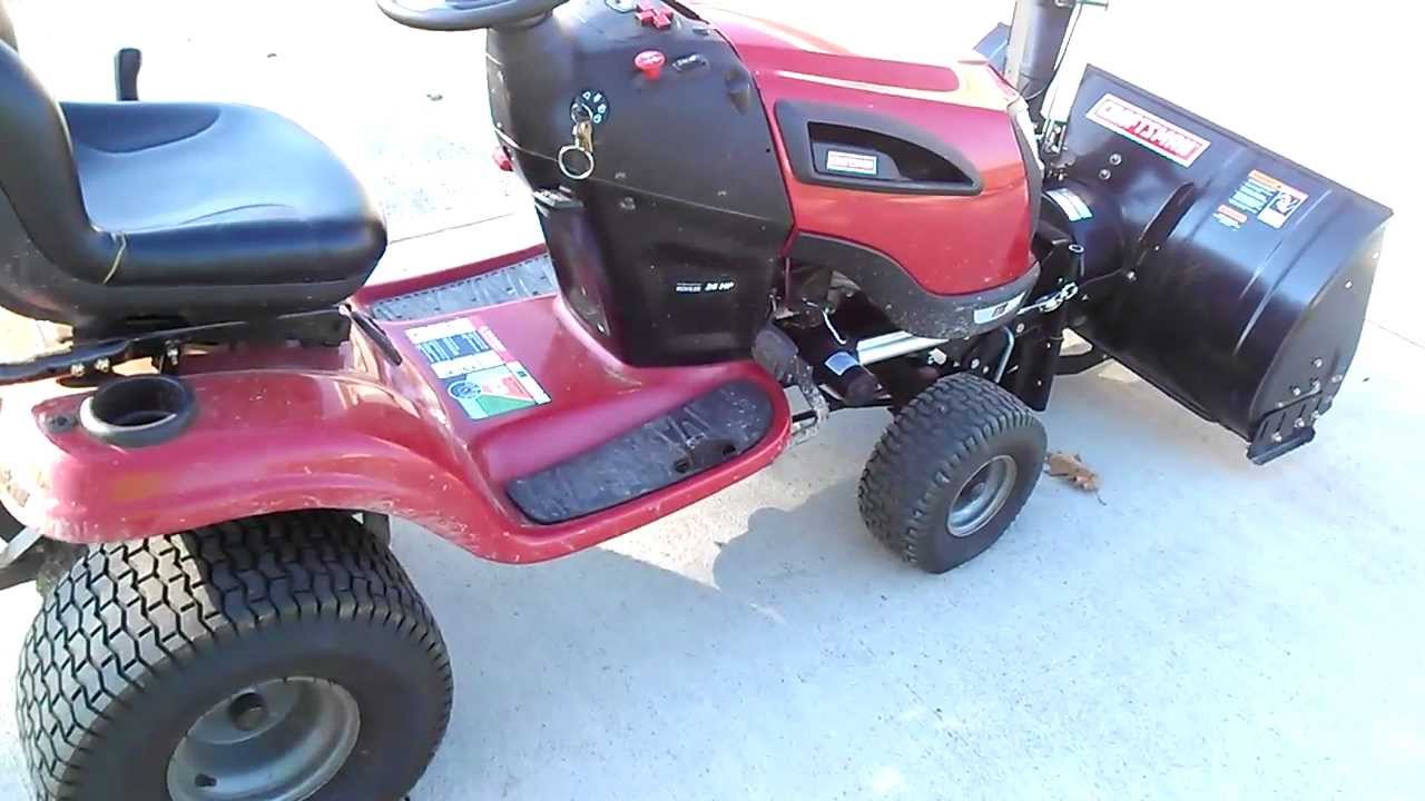 craftsman tractor and snow blower with full power - YouTube