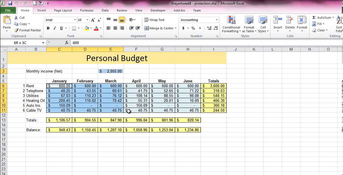 how to create a locked excel spreadsheet