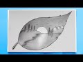 Landscape Drawing on a Leaf | How to Draw a simple Landscape - Creative Drawing idea!