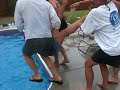 Aunt being thrown in pool funny