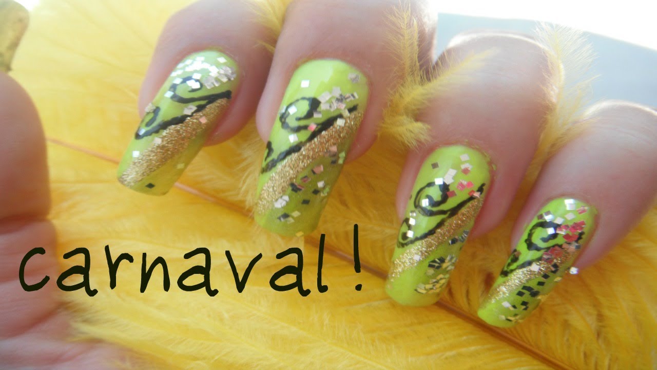 Uñas de carnaval UÑAS DE CARNAVAL - YouTube