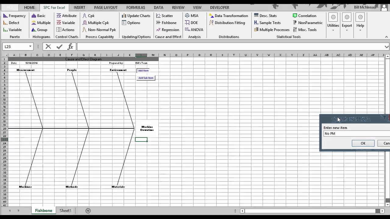 Excel Fishbone Diagram