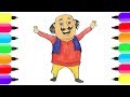 How to Draw Motu from Motu Patlu in Hindi 3D Animation Cartoon | Motu Coloring Pages for Kids