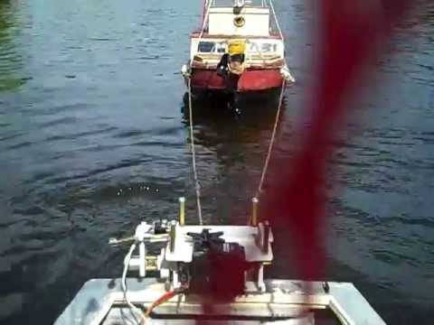 RC Lobster Boat Ambassador tows the Orca - YouTube