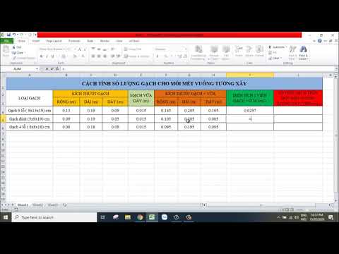 Số viên gạch trong mỗi mét vuông tường xây trong xây dựng