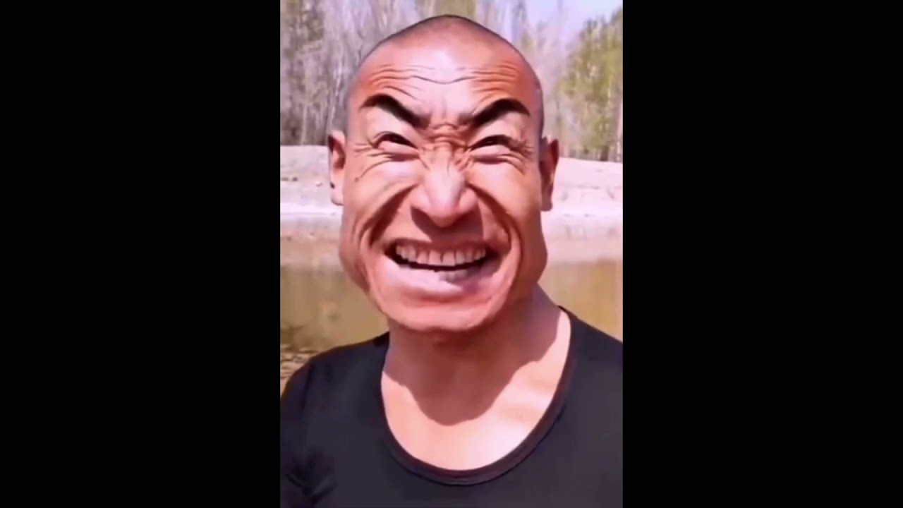 Angry chinese with facial