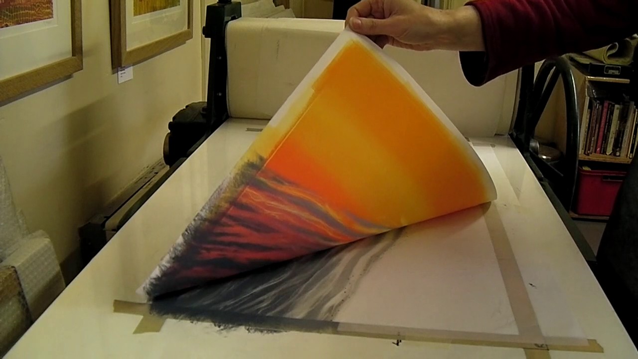 Red Sky at Night - monotype printing story