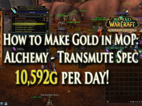10,592g Per Day - How to Make Gold w/ Alchemy in MoP: Transmutation 