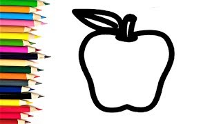 How To Draw Big Apple Coloring Pages For Baby Drawing And Coloring Book For Kids Baby Art Colour