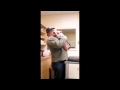 Mojo the Pittbul Puppy first reaction to the man that saved h...