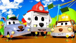 Car garage for kids - Baby Jeremy and Baby Matt are Rubble & Rocky of Paw Patrol - Cars cartoon