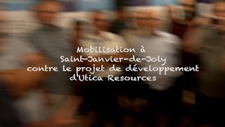 Mobilisation à Saint-Janvier-de-Joly contre le projet de développement d’Utica Resources