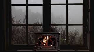 Sahte pencere, şömine ve yağmur sesi - Fake window, fireplace and rain sound - u