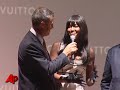 Naomi Campbell Puts World Cup Trophy on Display
