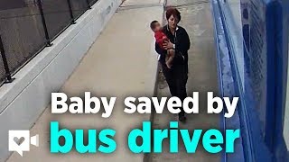 Bus driver finds baby all alone