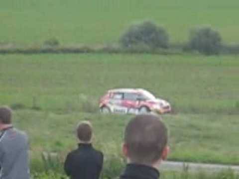 Crash of Francois Duval on Skoda fabia S2000 200m from the start of SS1 in