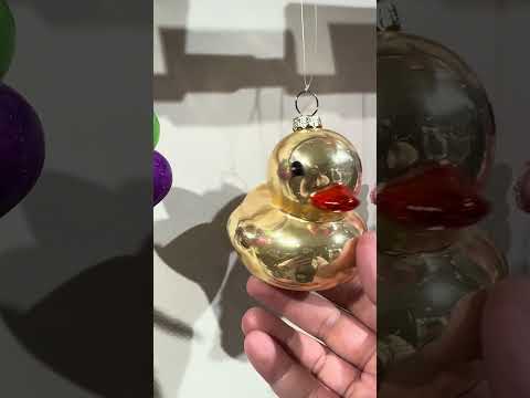 Raz 3.5" Rubber Duck Glass Christmas Ornament 4524865 Raz 3.5" Rubber Duck Glass Christmas Ornament 4524865