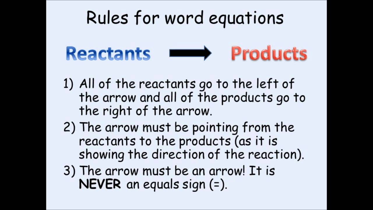 KS3 Chemistry - Writing Word Equations - YouTube