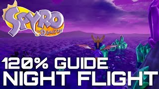 Spyro The Dragon (Reignited) 120% Guide NIGHT FLIGHT (ALL GEMS, DRAGONS, EGGS...