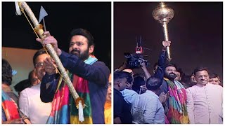 Prabhas Sets The Ravanas Effigy On Fire In Delhis Luv Kush Ramleela Prabhas Adhipursh
