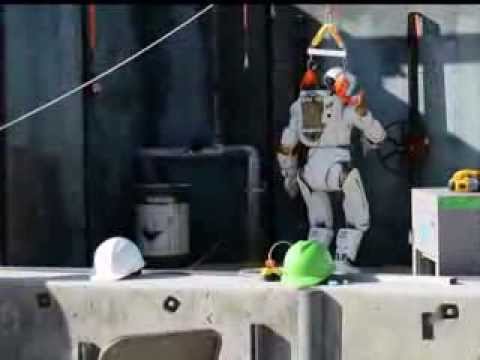 Rehearsal of NASA's Valkyrie Robot Turning a Valve
