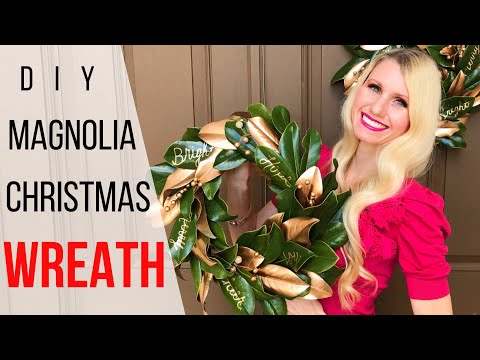 DIY MAGNOLIA CHRISTMAS WREATH | CHEAP OUTDOOR CHRISTMAS DECORATIONS!