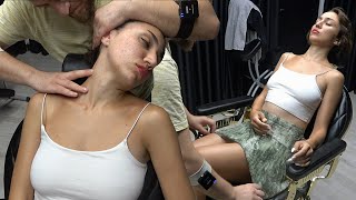 Asmr Female Hip Cracks Tickle Foot Wash Face,Ear,Throat,Chest,Leg,Sleep Mage Ayak Yıkama