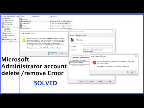 How to Remove/Delete An Administrator Account on How to Remove/Delete An Administrator Account on