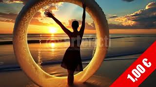 Sunset Sea Portal With Den Halo Hd Cinematic Stock Video