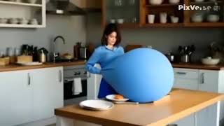 Womans Giant Blueberry Pie Belly Bloat