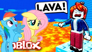 Fluttershy And Rainbow Dash Play Floor Is Lava Tower In Roblox