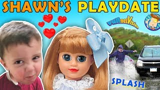 Shawns 1St Playdate Unlucky Water Splashing Car Joke Funnel V Skits W American Girl