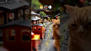 What Happens When Curious Cats Play With Model Trains In A Japanese Garden