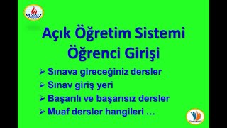 Yeni Başlayanlar Için Açıköğretim Sisteme Öğrenci Girişi Tanıtımı