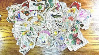 Make Ahead Embellishments for Junk Journals - Napkins on Book Pages