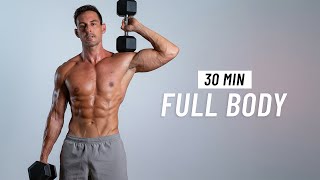 30 Min Full Body Dumbbell Workout - Build Muscle & Strength At Home
