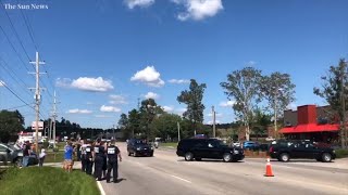 President Trump's motorcade arrives in Conway, SC, during post-Florence visit