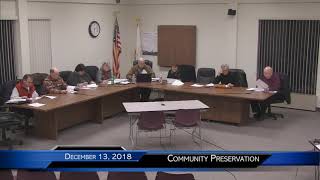 Community Preservation Committee Meeting December 13, 2018
