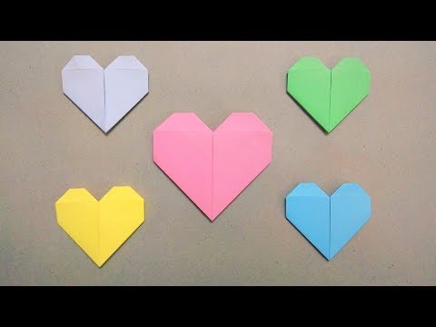 Gấp hình trái tim bằng giấy - Origami heart easy - Gấp Giấy Origami