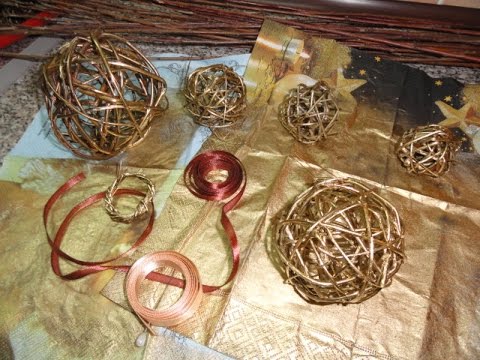 Как сделать декоративные шары из веток