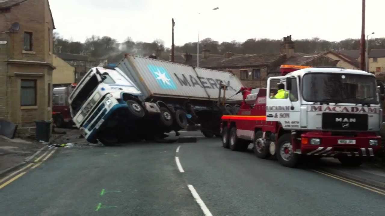 wagon crash at denholme 24/02/12 YouTube