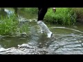 White Leather Overknee Boots in the River