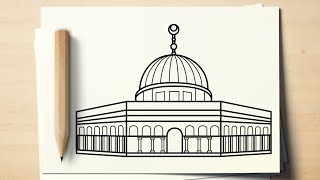 Simple Drawing Al Aqsa Mosque