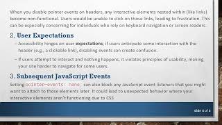 Is Setting Pointer-Events None On Header Elements An Accessibility Issue?