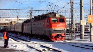 Отправление ЧС7-191 с поездом №129Ы Красноярск — Анапа