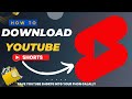 How to download YouTube shorts_How to download YouTube short video 2022