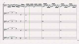 J .S. Bach, Cello Suite No. 1 in G major, BWV 1007, Prelude with essential voices (score)