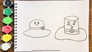 Kids Hat Drawing And Coloring Toddlers Activity Coloring And Painting For Kids