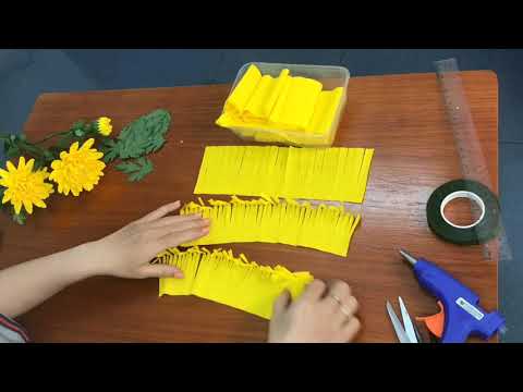 CÁCH LÀM HOA CÚC ĐẠI ĐOÁ BẰNG GIẤY NHÚN Ý RẤT NHANH